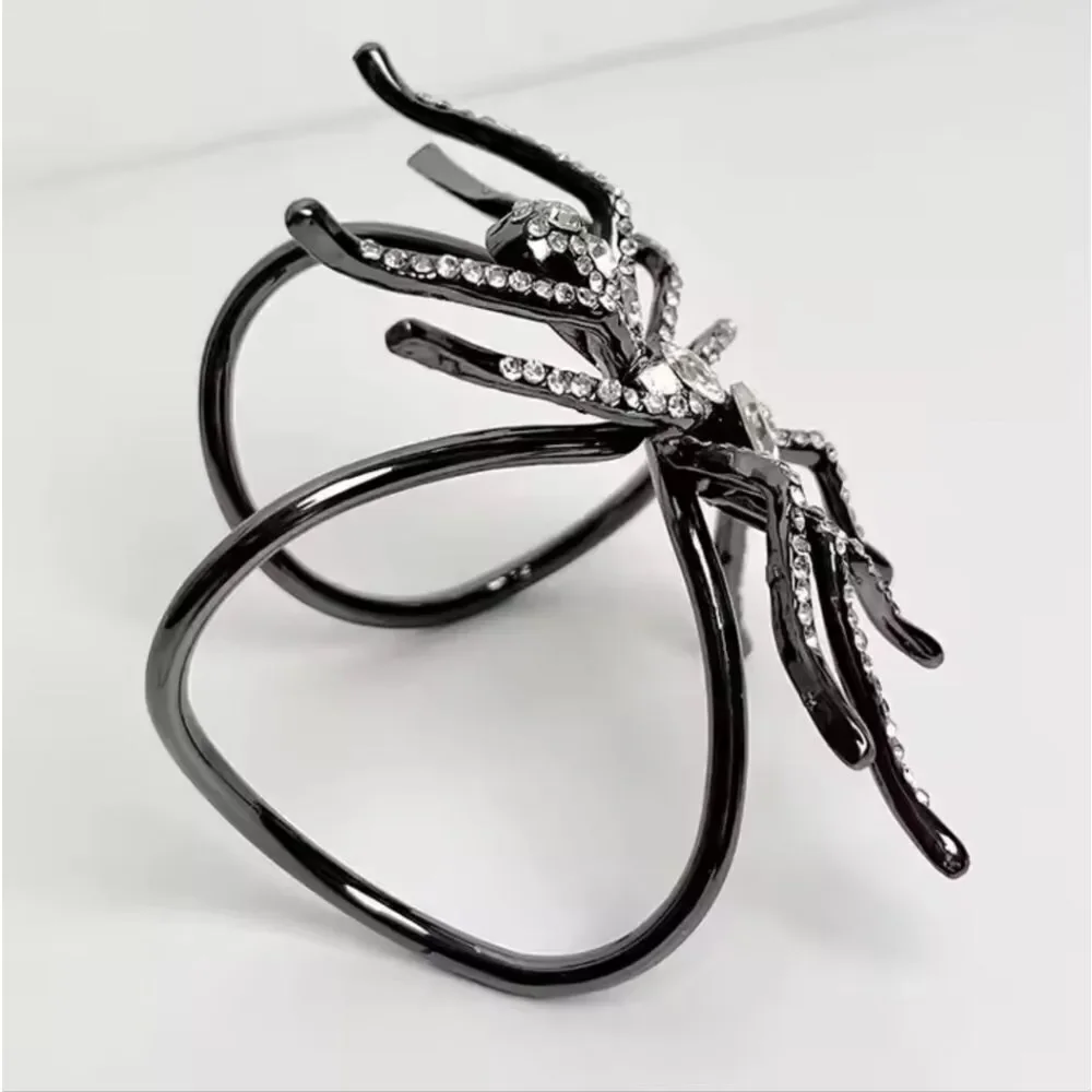 ZARA Anthracite Spider Cuff Bracelet Rhinestone | NWOT
